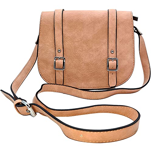 Alyna Style Bolso Bandolera Pequeña de Mujer - Bolso de Mano Cuero PU - Lindo Bolso de Hombro con Diseño de Calidad y a la Moda - Hecho de cuero de PU suave (Color Rosa) Cover