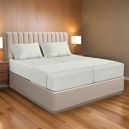 Juego de sábanas de 5 piezas divididas tamaño California King para cama ajustable, sábanas divididas de algodón, sábanas divididas con números de Juego de sábanas de 5 piezas divididas tamaño California King para cama ajustable, sábanas divididas de algodón, sábanas divididas con números de