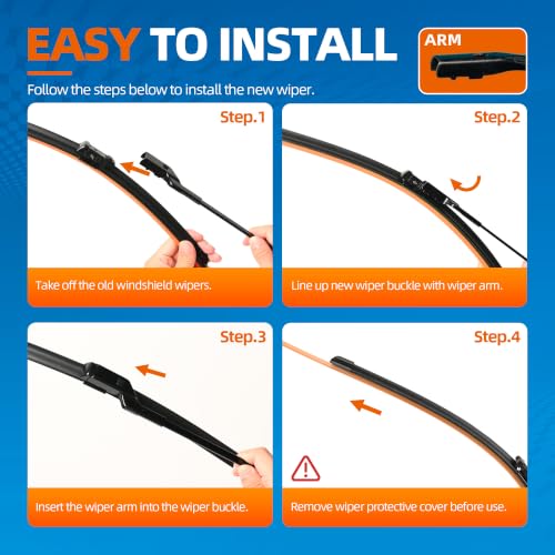 Image of 26 inch19 inch (Top Lock) Windshield Wiper Blades Automotive Replacement for Tesla Model 3 2017-2025 Model Y 2020-2025 OEM Quality Premium 2 Pack