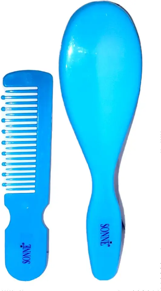Sonne Kit Pente E Escova De Cabelo Para Bebê Azul
