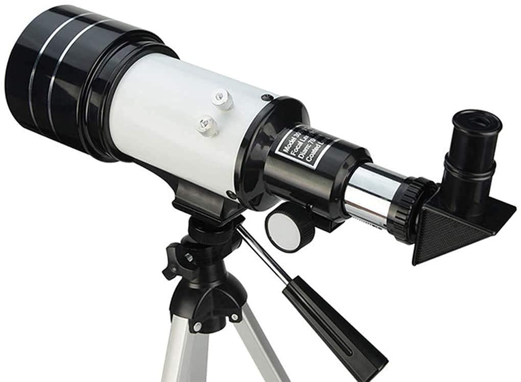 Telescopio de Viaje portátil para Adultos con Visor buscador, refracción astronómica con Montura AZ de 70 mm de Apertura y 300 mm, óptica de Vidrio Completamente recubierta