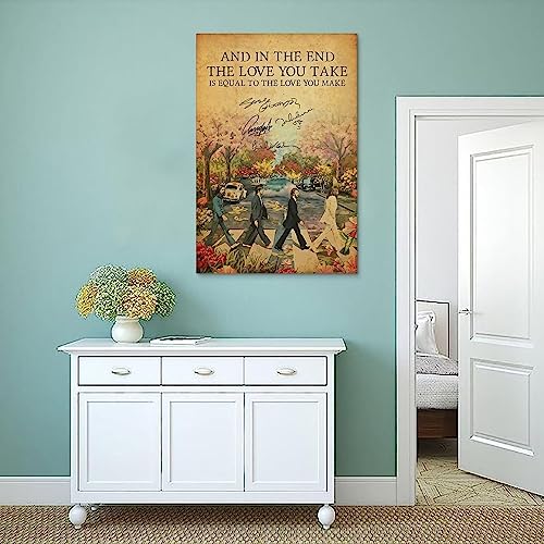 ICHU Poster décoratif sur toile avec inscription « The Beatles Love You Take » (60 x 90 cm) - Les Beatles, Paul McCartney, John Lennon, RIngo Starr, George Harrison ICHU Poster décoratif sur toile avec inscription « The Beatles Love You Take » (60 x 90 cm) – Image 5