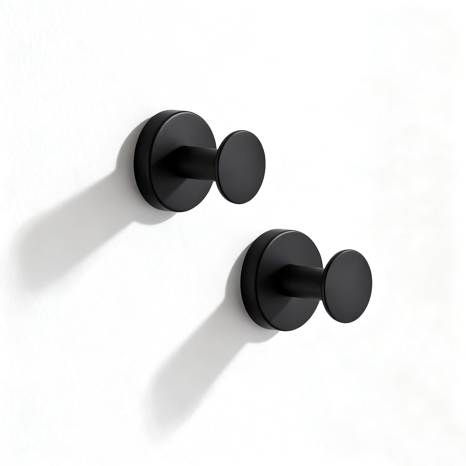 NEWRAIN Bathroom Towel Hooks, 2 Pack Towel Holder for Bathroom Wall, Cabinet Closet Door, Kitchen, Bedroom, Hotel - Modern Design Effortless Mounting