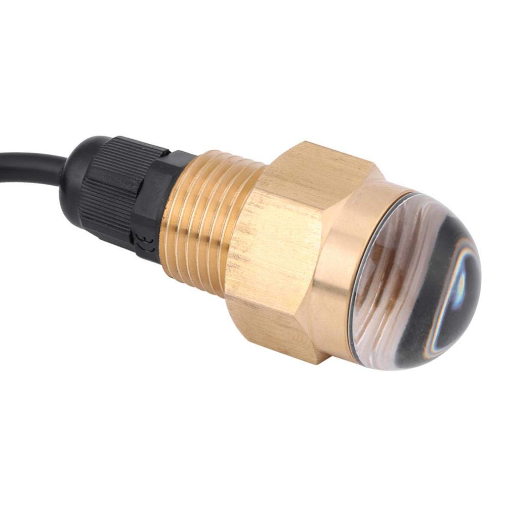 EVGATSAUTO Lampe LED Sous-Marine pour Bateau, Laiton et Verre, Bleu, 12V, 840lm, Câble 1,2m, Bouchon de Vidange NPT 1/2