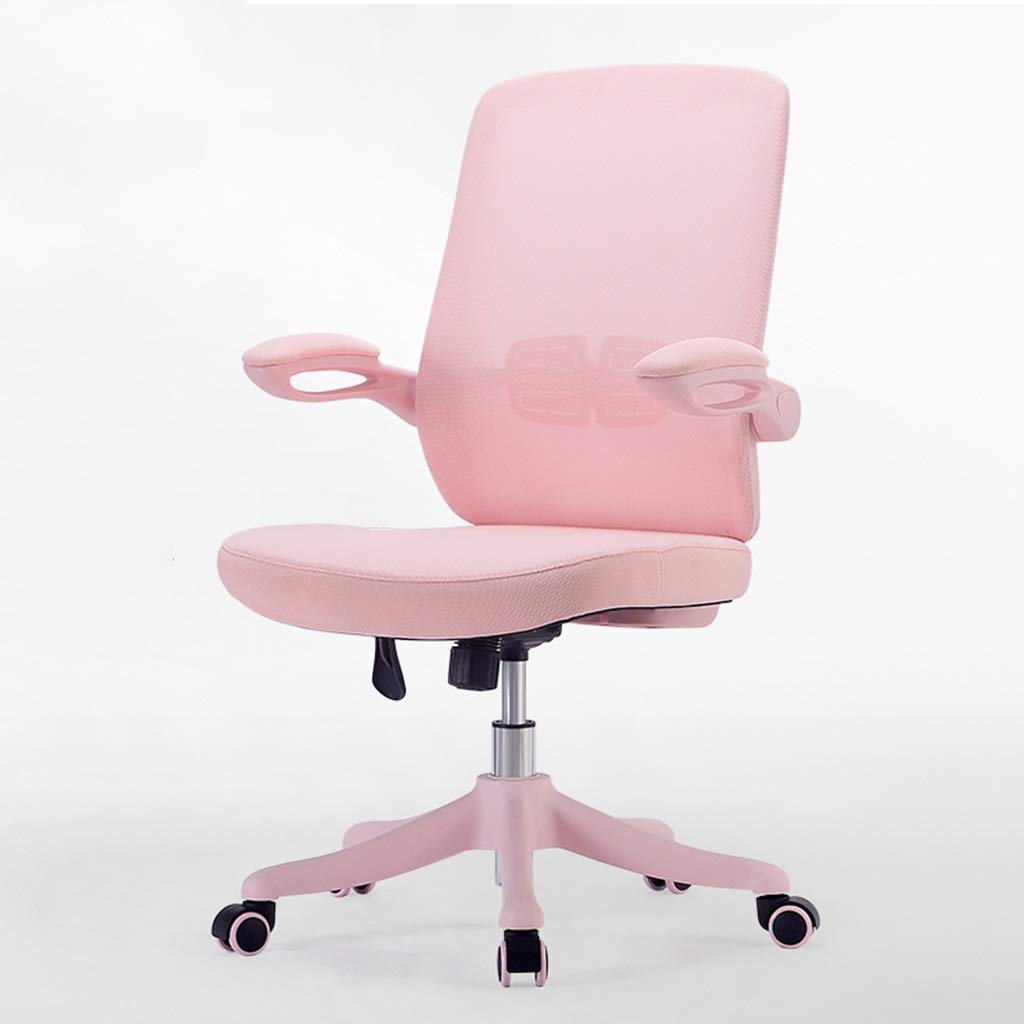 Chaise de bureau pivotant en tissu rose pour un coin étude parfait
