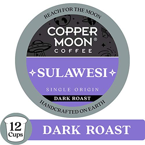 Copper Moon Sulawesi Origin, Dark Roast Coffee Pods Compatible With Keurig K-Cup Brewers, 12 Count #TOP3