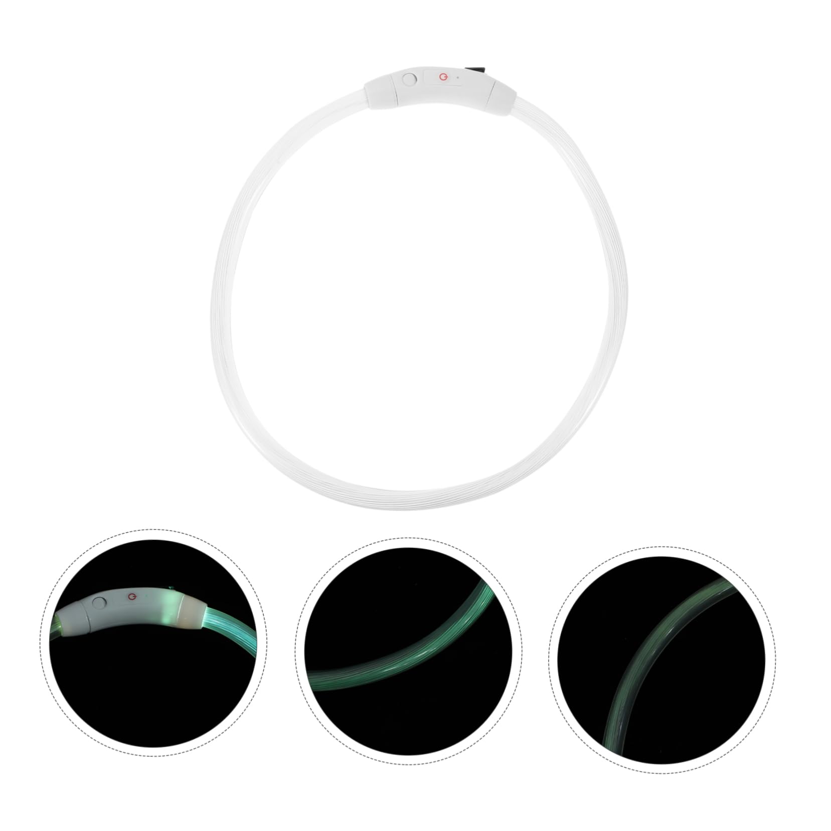 BESPORTBLE 3piezas Collar Led Reversible para Perros USB Recargable Atractivo y Ligero para Mascotas Pequeñas y Paseos Nocturnos
