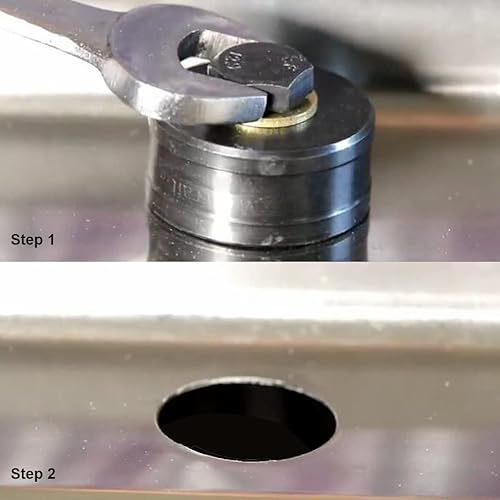 Miniatura 5 de Perforadora de perforación de chapa de metal de 0.984 in, cortador de agujero hexagonal de metal para fregadero, metal, placa de acero, acero