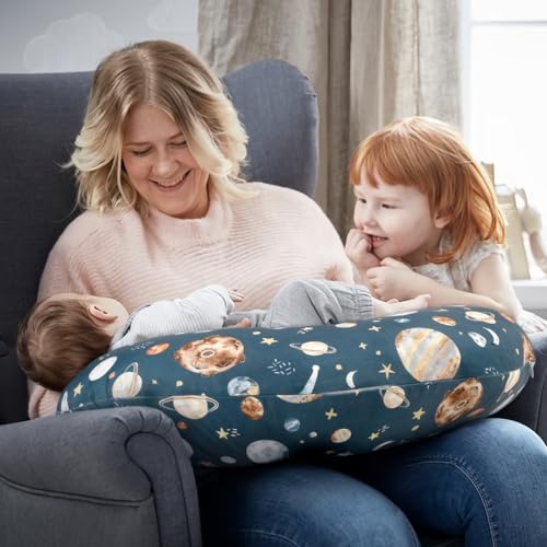 Image of GRSSDER Reversible Nursing Pillow Cover, Ultra Soft Stretchy Minky Removable Nursing Covers Fitted for Breastfeeding Pillows Snug and Safe, Comfortable Slipcover for Boys, Stylish Original Print