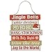 Christmas Decor Sign - Winter Hanging Wood Signs - Let it Snow/Jingle Bells - Set of 2