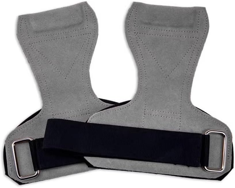 Gymnastics Hand Wear-Resistant Pull-ups Hard Training Fitness Leather Palm Protectors for Men and Women(Gray)