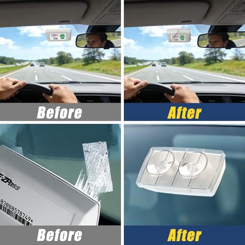 Image of Zeyitian Ez Pass Holder Clear 1 Pack - Super Strong Suction Cups for Windshield, Toll Pass Transponder Holder for EZ Pass /iPass