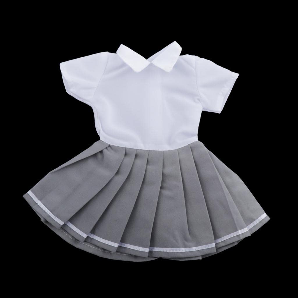 BJD Puppenkleid 1/3 BJD Puppenkleidung Prinzessinnen Kostüm Party Kleid Mode Zubehör aus Stoff Feine Verarbeitung Einfach zu Kombinieren für Kinder, Schuluniform Graue Rock