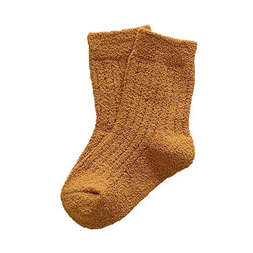 Non Slip Kids Toddler Socks Mid Cut Non Slip Cute Cartoon Cotton Socks Comfortable Warm Socks (A #1, 5-8 Years )