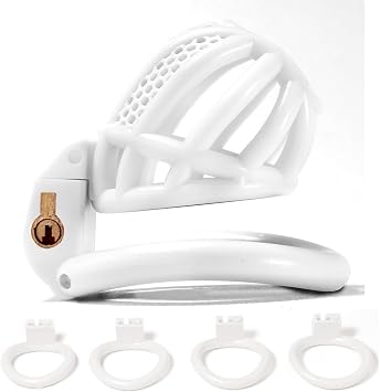 Mesh Honeycomb Breathable Cage for Mens BeginnersWhite, S | with 4 Fixed Carabiners 40mm/43mm/44mm/46mm