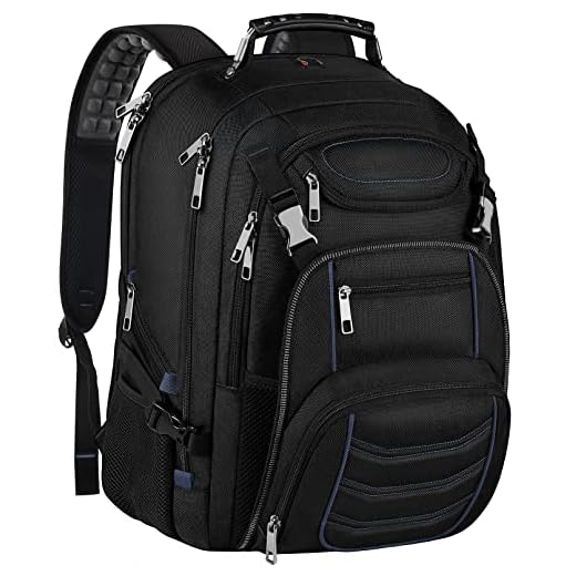 18.4 Inch Laptop Backpack, Extra Large Travel Backpack with USB Charger Port for Men Women, 60L Big Capacity Heavy Duty Computer Bag TSA Friendly RFID Anti Theft Pocket Durable College School Bookbag