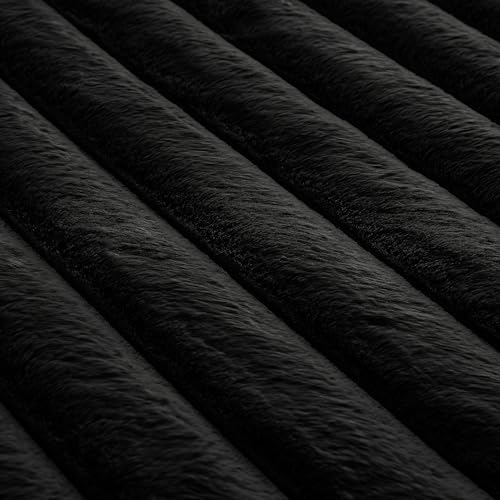 Tapete de peluche negro con rayas 8'x10' para habitación infantil miniatura 7