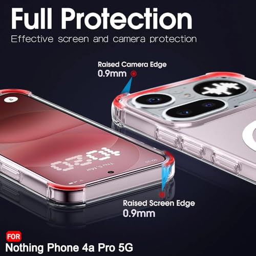 Image of TheGiftKart Shockproof Ultra-Hybrid Back Cover Case for Nothing Phone 4a Pro 5G Compatible with MagSafe | 360 Protection | Crystal Clear Hard Cover Case for Nothing Phone 4a Pro (Transparent Bumper)