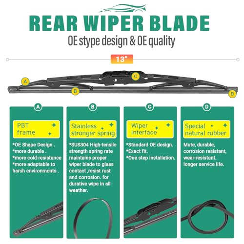 Image of WINDSMILE Windshield Wiper Blades Replacement for Ford Explorer 1995-2001