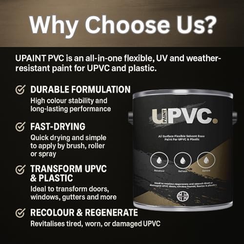 Upaintpvc - All-In-One Upvc Plastic Paint 250Ml - Windows - Doors - Frames - Conservatories - Fascia - Downpipes - Guttering | Gloss Finish - 250Ml (Black) - 6