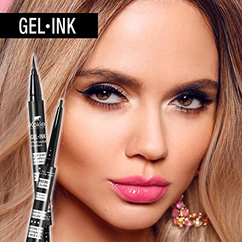 Delineador Gel Kokie Ink Doble Punta Negro Mate miniatura 6