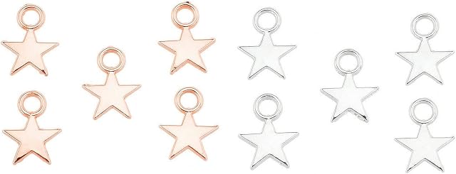 Angel Malone Tibetan STAR Pendant Charm Beads Jewellery Making Findings 10.5mm (Tibetan Silver, 30)