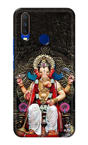 Image of PRINTFIDAA Lord Ganesh Bappa Moriya Printed Designer Hard Back Case Cover for Vivo Y15 / Vivo Y17 / Vivo U10 / Vivo Y12 / Vivo Y11 (6.35 inch) -(TI) MVN1010