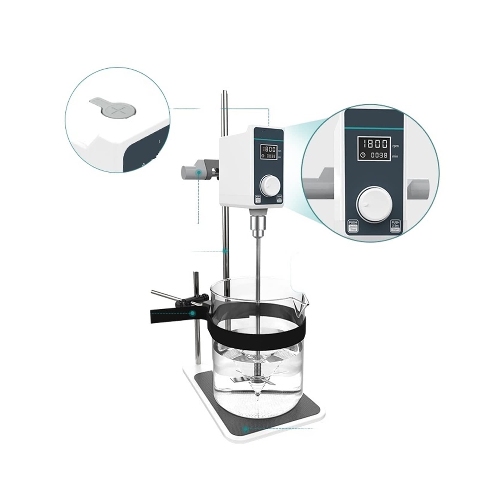 Mieszadło magnetyczne Mieszadło Magnetyczne Laboratoryjny Mikser Elektryczny Cyfrowy Sprzęt Wyświetlający Regulowana Wysokość,do laboratorium(OS-15Pro(10L))