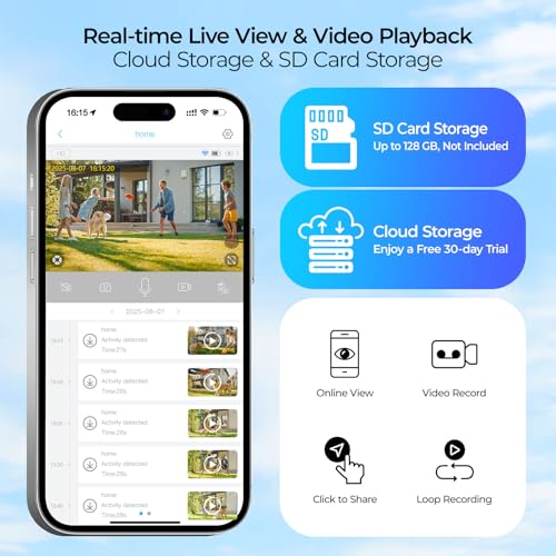 Image of Solar Security Camera Wireless Outdoor, 2K HD Color Night Vision Home Security Camera System with 360 View Battery Powered Spotlight & Siren WiFi Camera Outdoor Motion Sensor and 2-Way Audio 4 Pack