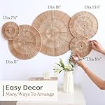 CHI AN 18 Inch Boho Wall Decor – Set of 5 Woven Jute Wall Baskets, Boho Wall Art & Decorative Basket Set, Farmhouse Wall Hanging, Handwoven Wall Plates for Living Room, Bedroom – 18", 14", 11", 8", 7" - Image 4