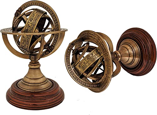 Fynjrex Astronomical Brass Engraved Brass Tabletop Armillary Nautical Sphere Globe Items #TOP3