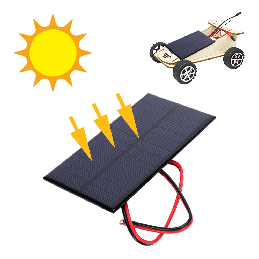 DEWIN Pannello Solare 2W 6V In Silicio Policristallino Con Caricabatterie Per Progetti Fai-da-te, Scientifici E Domestici