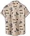 DADDYLOCO Western Hawaiian Shirt, Beige Rodeo Cowboy Print, Short Sleeve Button Down, Lightweight
