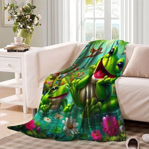 Couverture grenouille 3D moelleuse chaude et douce en microfibre de 127x152cm - 4