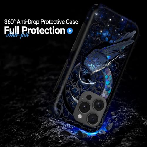 Coque antichoc iPhone 15 Pro silicone rigide vitrail corbeau - 3