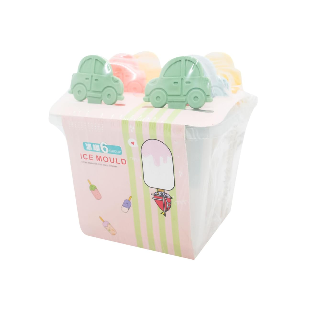 DXB Dream Ice Mold Kids Ice Cube Tray Ice Containers Molds Maker 6 Pieces Ice Box Fridge Frozen Ice Tools Reusable Easy Release Ice Mold