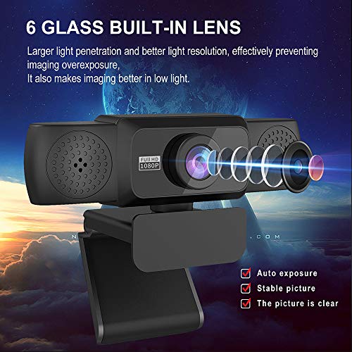 Câmera de computador S5 HD 1080P Microfone de absorção de som embutido de 8 m Câmera web com graus a