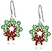 Sterling Silver Wreath with Bow Crystal Beaded Drop Earrings