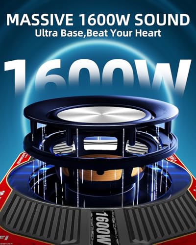 Image of 1600W Slim Under Seat Subwoofer and Amp Package, Powered Car Subwoofer with Built-in Amp, Subsonic Deep Bass, LED Switch Control, High-Excursion Underseat Subwoofer for Truck /Car Audio Systems