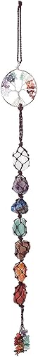 CRASPIRE Árbol de la vida, piedras de chakras, cristales curativos, 7 piedras de chakras, adorno colgante de Feng Shui, adorno colgante para