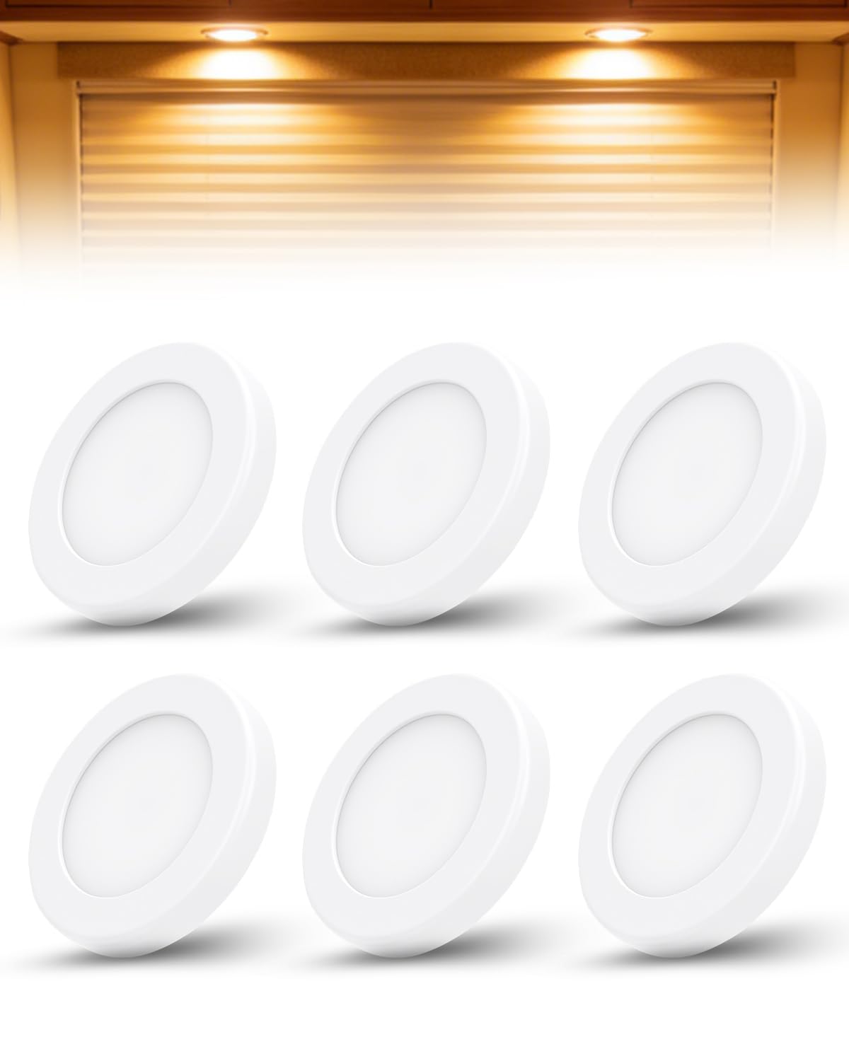 6 Pezzi Faretti 12 Volt per Camper Faretto 12V LED per Camper 3000K 210LM 5W Non Incasso per Roulotte Furgone Barca Cucina