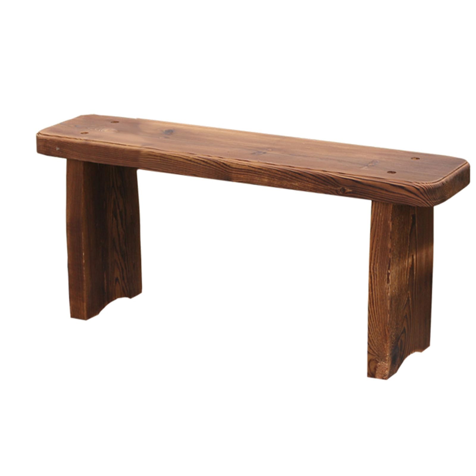Banc de jardin en bois résistant 99x46 cm sans dossier pour porche et extérieur