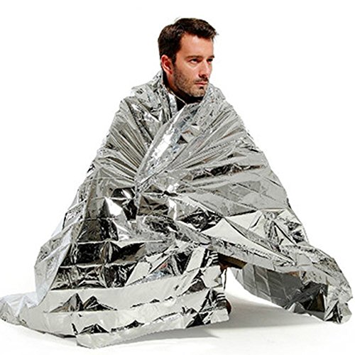 ADD GEAR Mylar Foil Blanket for Emergency Rescue Thermal Portable Waterproof (Silver 1.4 x 2.1 m)