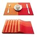 xjS Hitzebeständig PVC Waschbare Tischsets für Esstisch Matte rutschfeste Placemat Set in Küchenzubehör Becher Untersetzer Weinkissen rutschfest (Color : C Orange, Größe : Set of 6)