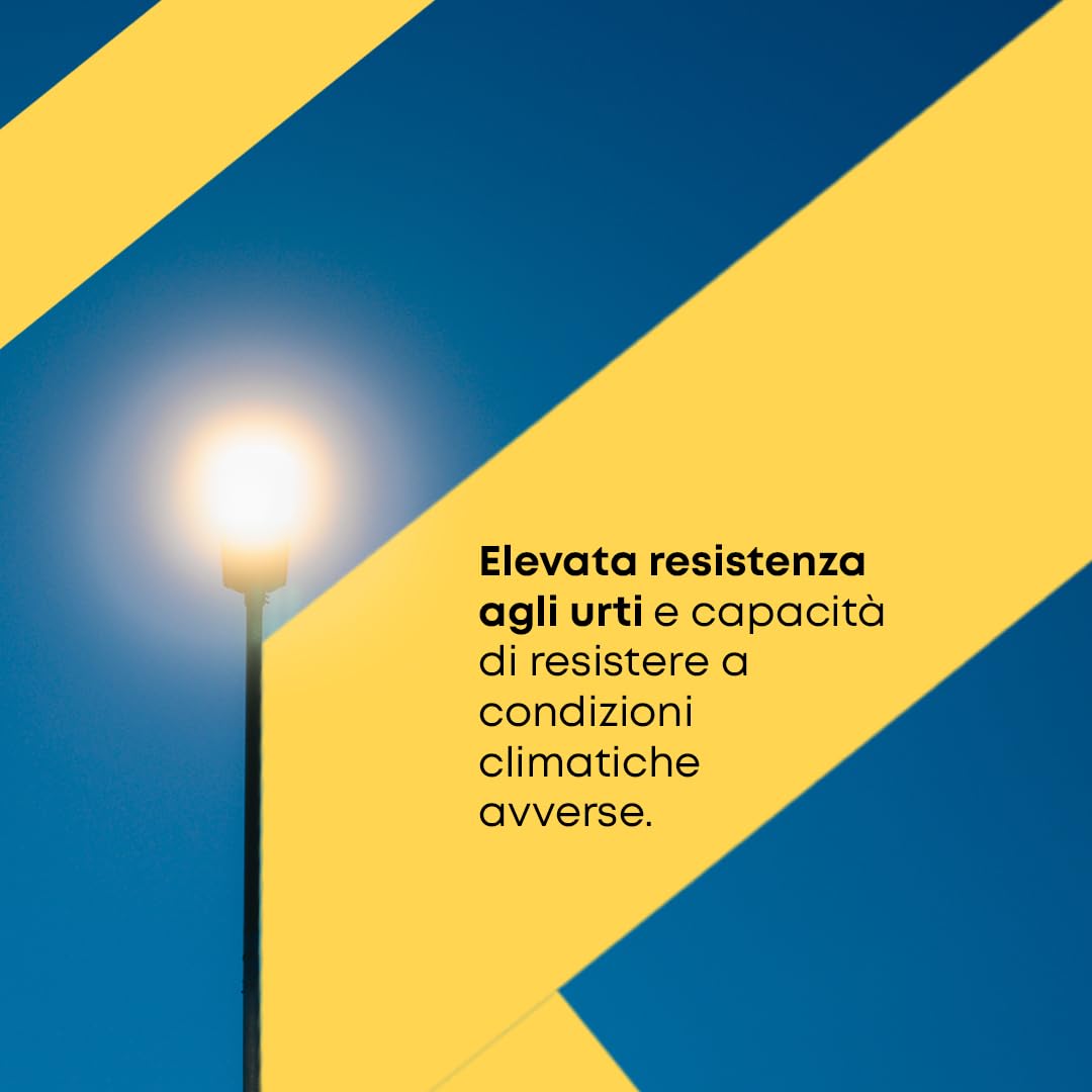 Globo Lampione da Esterno - Illuminazione Pubblica - Policarbonato Bianco - Dimensioni: Ø 25 cm - Impugnatura a Baionetta: 11,8 cm