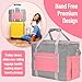 FINESUN Sewing Machine Carrying Case with Multiple Storage Pockets, Universal Tote Bag with Shoulder Strap Compatible with Most Standard Singer, Brother, Janome, Pink