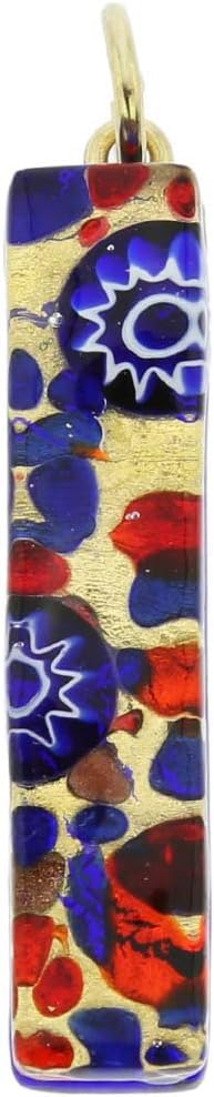 Glass Of Venice Murano Glass Venetian Reflections Stick Pendant - Blue Red