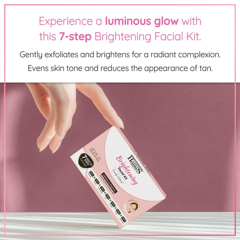 Image of Habibs Brightening Facial kit Beauty Treatment exfoliates & Brightens even skin tone & reduces tan 7 Easy Step