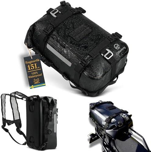 Odinsberg 15L Waterproof Motorcycle Bag | Rear Tail Dry Bag for S...
