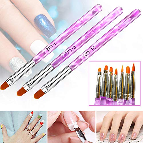 Pinsel Set Gel Pinsel,BETOY 7 Stück Gel Nägel Pinsel Set Gelnägel Pinsel Mit Nagelfader Nailart Pinsel für UV Gel & Acry… – Bild 4